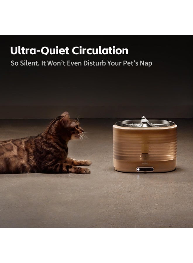 Enabot EBO ROLA Cat Water Fountain: Smart Pet Fountain Stainless Steel Tray, Magnetic Induction Wireless Water Pump, Battery-Operated, Automatic Cat Water Dispenser w/Phone App (2.4 GHz Only) - Image 5